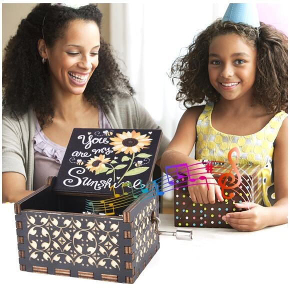 BOGO You are My Sunshine Wood Music Boxes,Laser Engraved BUY 1 GET 1 - Picture 7 of 8